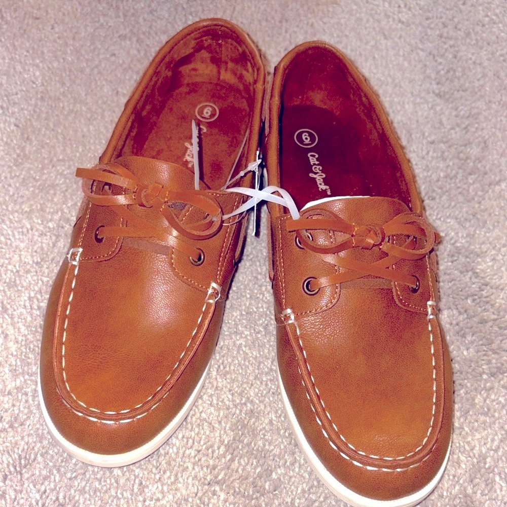 New Cat & Jack brown Boat Shoes for young Men nantucket style